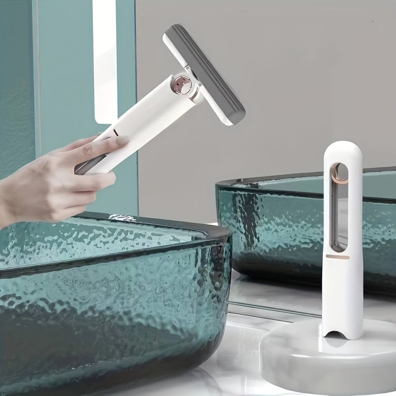 新しいポータブルセルフNSqueezeミニモップ、怠惰な手洗い不要の強力な吸収性モップ多機能ポータブルスクイーズクリーニングモップデスク窓ガラスクリーナーキッチンカースポンジクリーニングモップホームクリーニングツール