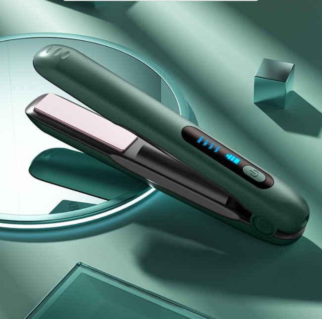 ワイヤレスヘアアイロン フラットアイロン ミニ 2 in 1 ローラー USB 5000mAh 最大200度 ポータブル コードレス カーラー 4段階 ドライ&amp;ウェット両用