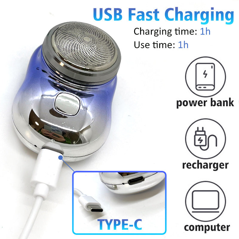 ミニポータブルフェイスコードレスシェーバー充電式USB電気シェーバーウェット＆ドライ痛みのない小型男性用シェービングマシン
