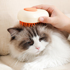 蒸気猫ブラシ 猫犬グルーミングコーム 電動セルフクリーニング 蒸気猫ブラシ マッサージ用 アボカド型 ペットスプレー 猫グルーミング