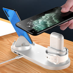iPhone用ワイヤレス充電器、携帯電話用急速充電器、携帯電話用急速充電パッド、Watch用6 in 1充電ドックステーション