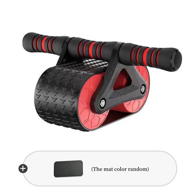 ダブルホイール腹筋エクササイズ器具 レディース メンズ 自動リバウンド 腹筋ローラー ウエストトレーナー ジム スポーツ ホームエクササイズ器具