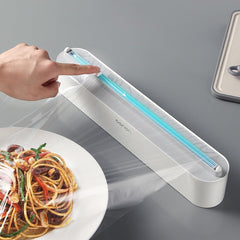 アップグレードされたプラスチックシャープカッター固定ホイルラップフィルムラップディスペンサー固定冷蔵庫収納ホルダーキッチンツールアクセサリー