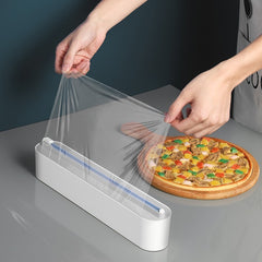 アップグレードされたプラスチックシャープカッター固定ホイルラップフィルムラップディスペンサー固定冷蔵庫収納ホルダーキッチンツールアクセサリー